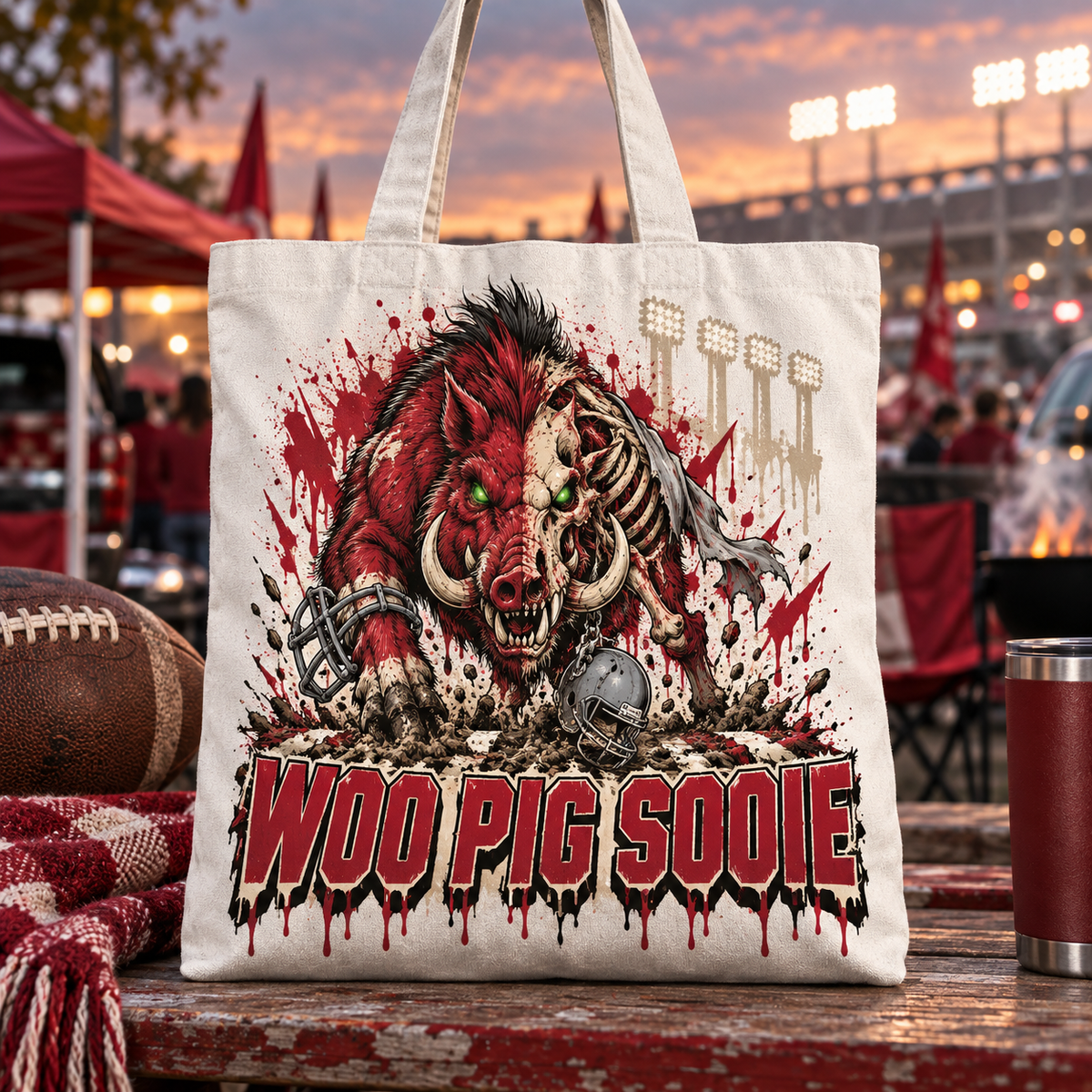 Arkansas Undead Mascot Tote Bag