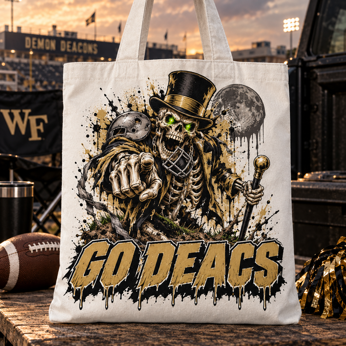 Wake Forest Undead Mascot Tote Bag